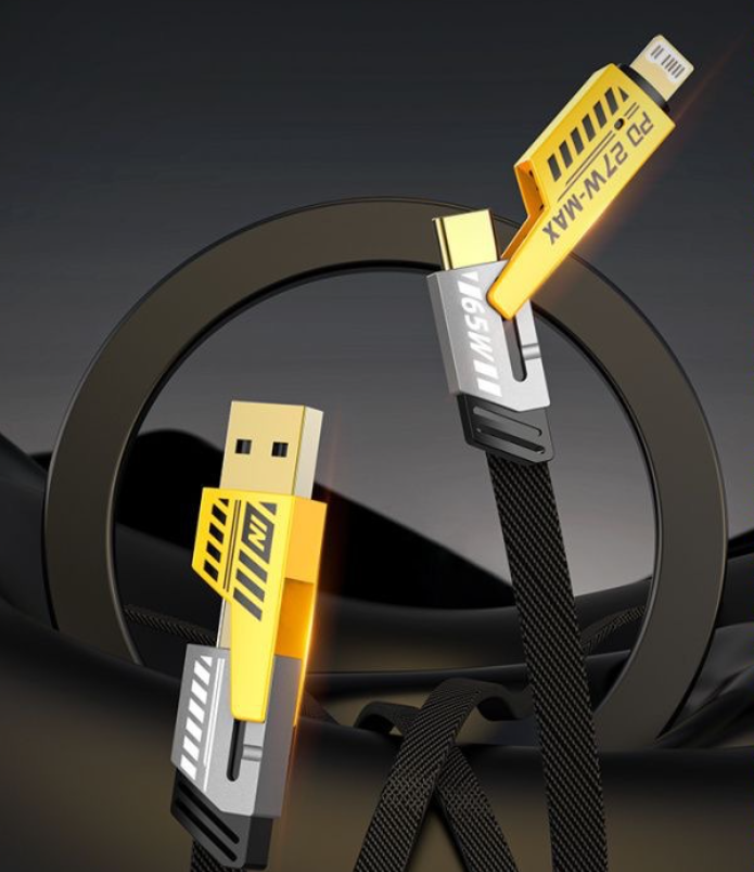Mech Porcelain Data Cable 4-in-1 Super Fast Charging PD27W Dual Type-C65W Fast Charging Cable Multi functional