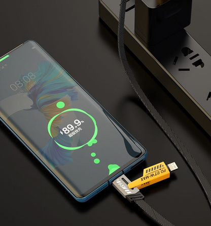 Mech Porcelain Data Cable 4-in-1 Super Fast Charging PD27W Dual Type-C65W Fast Charging Cable Multi functional