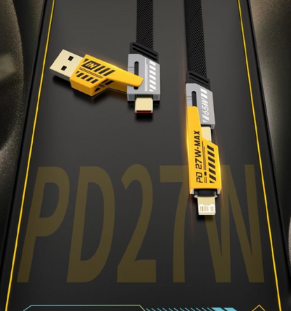 Mech Porcelain Data Cable 4-in-1 Super Fast Charging PD27W Dual Type-C65W Fast Charging Cable Multi functional
